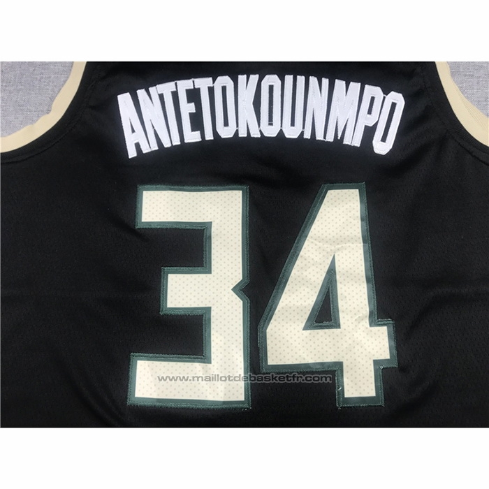 Maillot Milwaukee Bucks Giannis Antetokounmpo #34 Statement 2021 Finals Noir